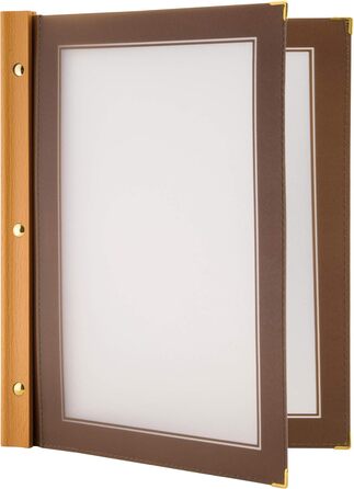 Папка для меню Securit Wood, DIN A4, коричнева, дерево, 1 одиниця 1 одиниця - A4 Brown