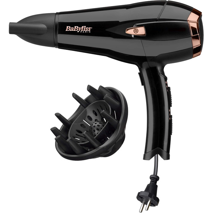 Набір BaByliss стайлер 2-в-1 Straight & Curl Brilliance ST482E та іонічний фен Cordkeeper 2000 D373E (2000 Вт) з функцією автоматичного згортання кабелю в руків'ї, чорний