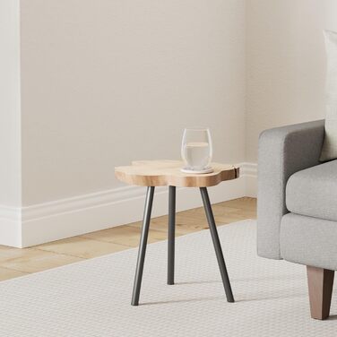 Журнальний столик з тикового дерева 44 см Табурет Коричневий Чорний Тумбочка з масиву дерева Декоративний столик Унікальна стільниця з тикового дерева різних форм Диванний столик Вітальня Спальня