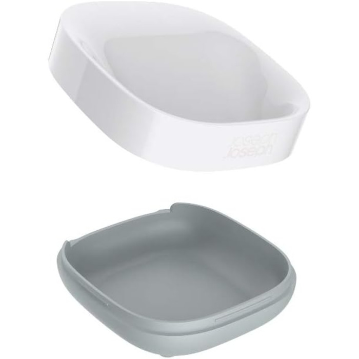 Компактна мильниця - білий/сірий, 3,6 х 7,1 х 8,4 см Сірий/білий