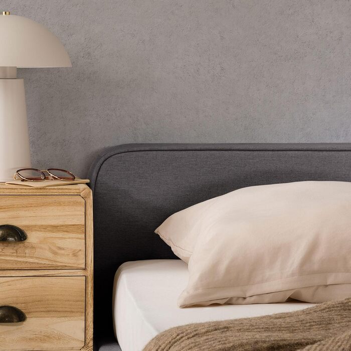 М&39яке ліжко IDIMEX MARINI, двоспальне ліжко 140x200 см темно-сірого кольору - м&39яке ліжко з рейковим каркасом, сучасним дизайном та стійким дерев&39яним каркасом з пластиковими ніжками