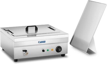 Електрична фритюрниця Royal Catering RCBG-18STHB 18л Gastro 3.200 Вт - зливний кран - нержавіюча сталь