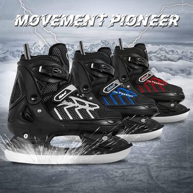 Регульовані дитячі ковзани Nattork для хлопчиків, дівчаток та дорослих, м&39яка підкладка та посилена підтримка щиколотки, хокейні ковзани, сірі, розмір S (EU 27-31 / 175-200 мм)