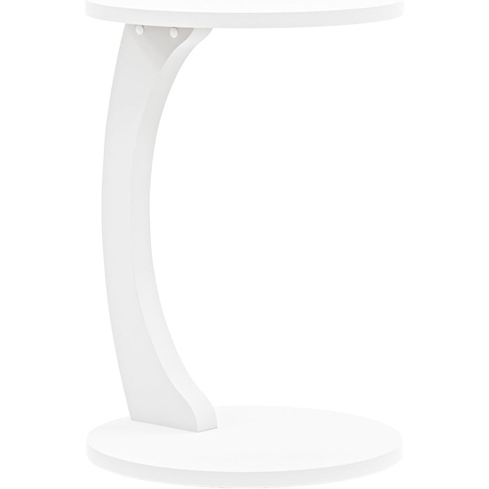 Журнальний столик Holeby, журнальний столик, столик для дивана на колесах, журнальний столик, столик для ноутбука, С-подібна форма, стіл для вітальні, стіл на колесах, кругла стільниця, журнальний столик, 56 x Ø 38 см, журнальний столик, білий