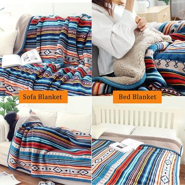 Плед Hggzeg з коралового флісу, пухнастий, м&39який плед для дивана, тепле покривало, різнокольоровий смугастий візерунок, дорожній плед для спальні, вітальні, офісу (кольорові смужки) кораловий 150 x 200 см