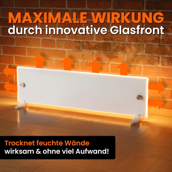 Протипліснявий обігрівач для скляних панелей Toni&39s Mold Shock для боротьби з пліснявою Настінний обігрівач висушує холодні, вологі стіни та усуває причину появи плісняви Інноваційний дизайн скла, 1 обігрівач