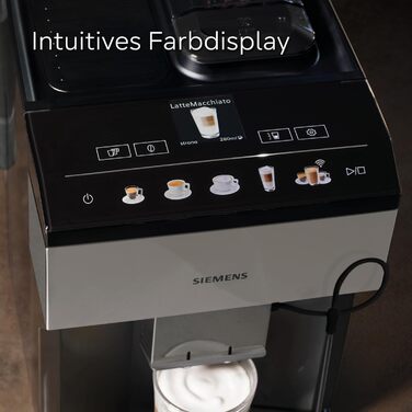 Повністю автоматична кавоварка Siemens EQ500 classic TP516DX3, управління додатком, багато кавових делікатесів, піноутворювач, функція подвійної чашки, автоматична. Очищення парою, 1500 Вт, нержавіюча сталь/рояльний лак чорний Система молочних шлангів чор
