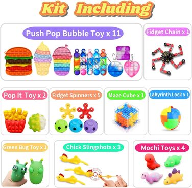 Антистресові іграшки, пальчикові іграшки для зняття тривоги, іграшки для зняття стресу для дітей та дорослих, набір антистресових