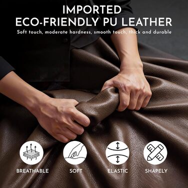 Ергономічне офісне крісло Efomao, крісло керівника зі штучної шкіри, офісне крісло вантажопідйомністю 200 кг з підставкою для ніг та поперековою опорою, регульоване крісло з високою спинкою, колір Brown De Brown