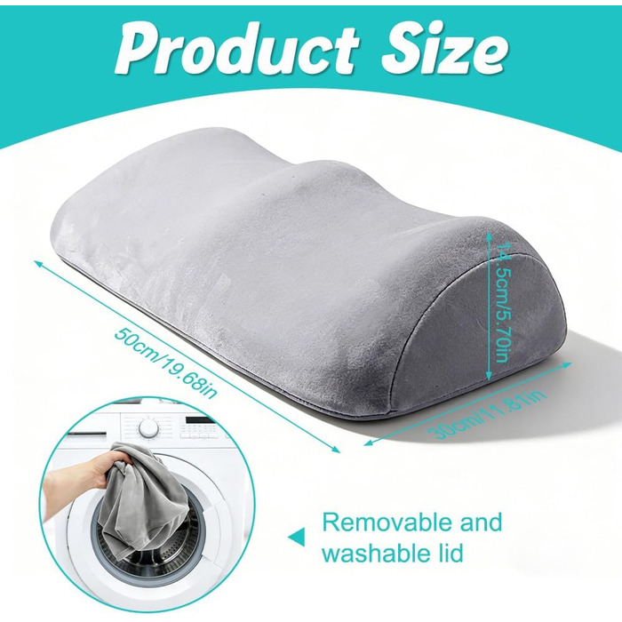 Подушка для колін, подушка для підняття ніг, подушка для ніг, подушка для колін для сну, ергономічна подушка з позиціонування з піни з пам&39яттю форми для колін та ніг (світло-сіра)