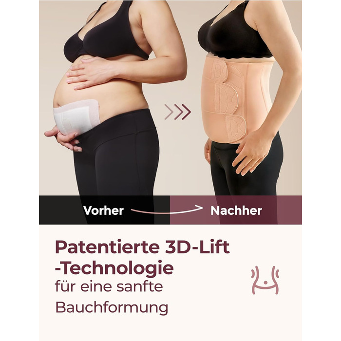 Післяпологовий пояс для живота Momcozy Ergowrap, 3D компресія та підтримка спини для відновлення після кесаревого розтину, безшовний пояс для живота для щоденного носіння та спорту, невидима коригуюча білизна після пологів (короткий, XL) XL Short-Skin Pin