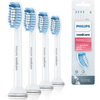 Насадки для зубних щіток Philips Sonicare Original S Sensitive Standard - 4 упаковки білого кольору (модель HX6054/07)