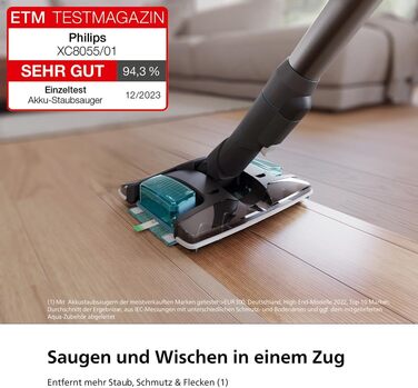 Акумуляторний пилосос 8000 серії Aqua Plus, пилосос та миття, PowerCyclone 12, час роботи до 80 хв, точна світлодіодна насадка, ци