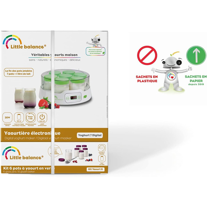 Йогуртниця Little Balance з цифровим керуванням 7 основних 6 додаткових баночок