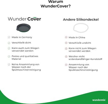 Кришка для зберігання свіжості WunderCover з функцією зважування Аксесуари для герметичної кришки міксерної чаші Thermomix Вагова пластина для TM6 і TM5 Зроблено в Німеччині