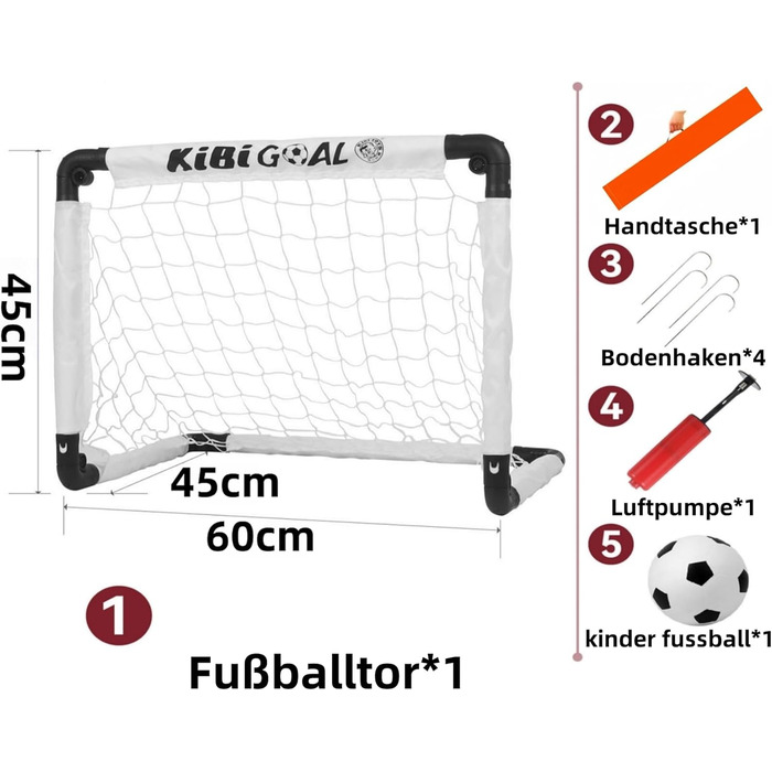 Складані міні-футбольні ворота для дітей, 60x45 см / 90x60 см / 115x80 см, футбольні ворота для саду, маленькі складні футбольні ворота, подарунок для приміщень/відкриттів/саду, 60x45 см, білий колір, ворота футбол