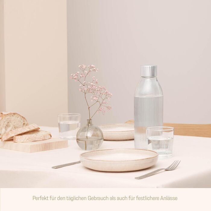 Багаторазова скляна пляшка об'ємом 1 літр з міцного переробленого скла з кришкою з міцного алюмінію, СУМІСНА ТІЛЬКИ з виробником газованої води Glassy