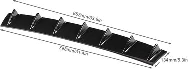 Універсальний задній дифузор для бампера задній з 7 ребрами Автомобільний бампер під фарбування Спойлер заднього дифузора Розгалужувач Розмір аксесуарів
