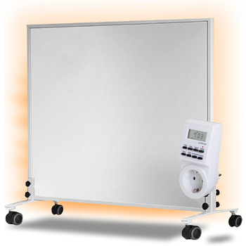 Інфрачервоний обігрівач, окремостоячий, 300 Вт - Енергозберігаючий електричний обігрівач на ніжках та колесах, мобільний з таймером - Geberioz ( V1)