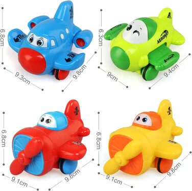 Іграшкові машинки JoyPlus для дітей віком від 1 року, набір із 4 заводних машинок для дітей, дитячі іграшкові машинки для дітей віком від 1 року, іграшкові машинки з фрикційним механізмом, дитячі іграшки, подарунок для дітей віком 1, 2 та 3 років
