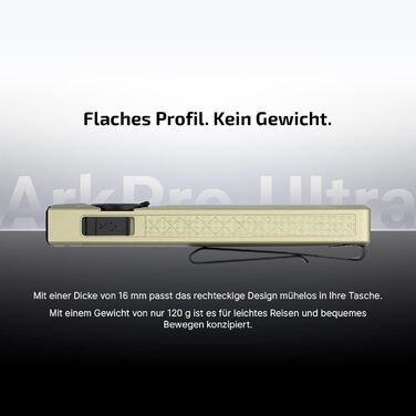 Ультрасвітлодіодний ліхтарик OLIGHT ArkPro з ультрафіолетовим та зеленим світлом, 1700 люмен, міцний плоский ліхтарик з чистим білим світлом, магнітне або USB-C підключення для використання на вулиці, водонепроникний IPX7, зелений колір