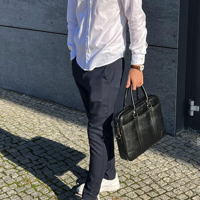 Преміальна сумка для ноутбука з екошкіри, унісекс через плече, портфель в елегантному дизайні, для ноутбуків 14/15,6/16 дюймів, ро