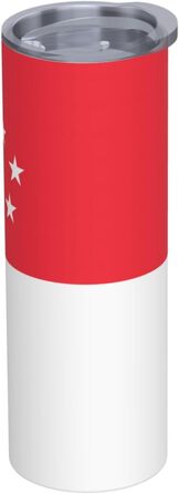 Кухоль з прямою трубочкою, принт прапора Сінгапуру, дорожній кухоль, підходить для кемпінгу, офісу та дому, 590 мл