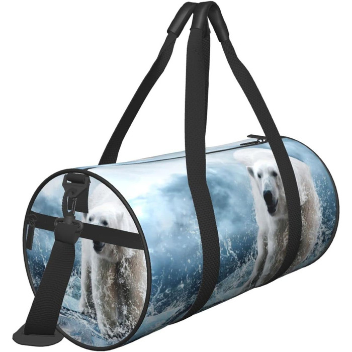 Біла спортивна сумка-мішок з кумедним малюнком білого ведмедя, дорожня сумка для чоловіків та жінок, сумка для подорожей та спорту