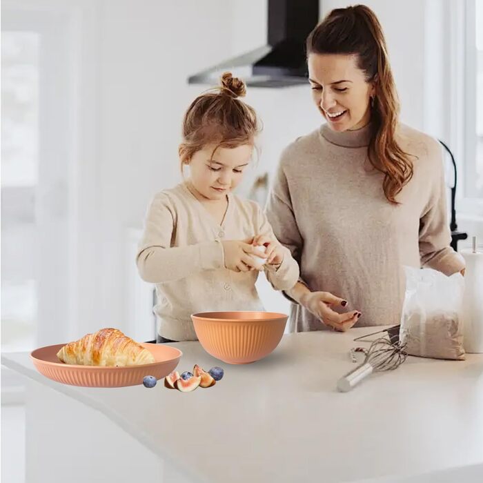 Набір посуду для кемпінгу на 6 осіб, 18 предметів, міцний пластиковий набір для пікніка, вечірок та дому, легкий, придатний для мікрохвильової печі та посудомийної машини, дитячий посуд для кемпінгу, 1 колір