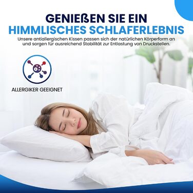 Пухові подушки 80x80 см (комплект з 2 шт.) - Подушки зі 100 пір&39яним наповнювачем та бавовняним чохлом, сертифіковані Oeko-Tex та виготовлені в Німеччині, ідеально підходять для алергіків та дітей, наповнювач 1200 г, комплект з 2 шт., 80 x 80 см