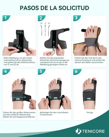 Покращує корекцію Hallux Valgus за допомогою 2 кутових прасок, потовщених силіконових накладок, розширювача пальців ніг, 1 пара шкарпеток-бандажів для Hallux Valgus