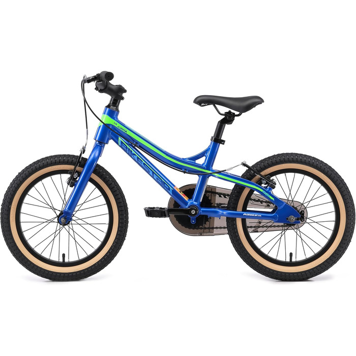 Дитячий алюмінієвий гірський велосипед BIKESTAR з V-подібними гальмами для дівчаток та хлопчиків віком 4-5 років 16-дюймовий дитячий гірський велосипед БЕЗ РИЗИКУ БЕЗ ПРОБНОГО ВИПРОБУВАННЯ, синій та зелений