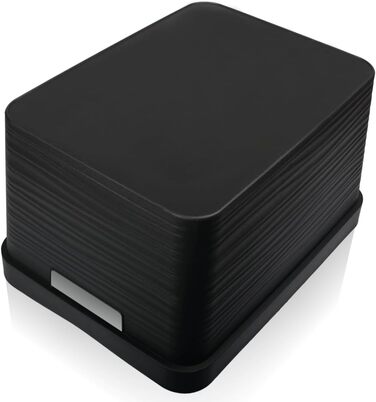 Набір із 6 ящиків для зберігання Stimo об&39ємом 30 л, пластикові кошики для зберігання з ручками, для полиць у ванній кімнаті, органайзери (чорний, набір із 6 предметів 30 л) Чорний набір із 6 предметів 30 л