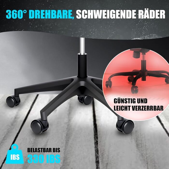 Ергономічне офісне крісло Storeo Imp, до 150 кг, сітка, чорний