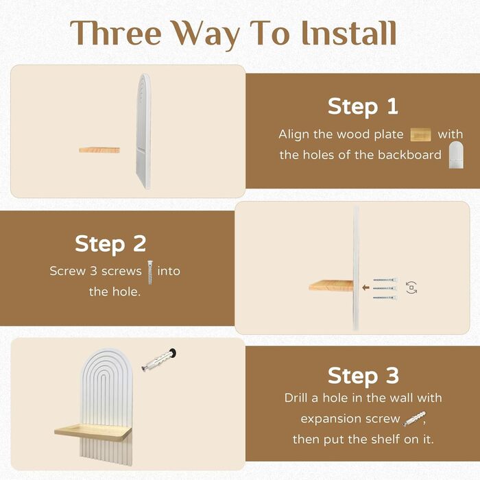 Настінна полиця Walasis дерев'яна бохо оздоблення стін дерев'яне оздоблення стін дитячої кімнати настінні полиці невелика рослинна