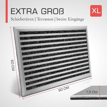 Килимок для вулиці 60x90 см Нековзний, Нержавіючий, Килимок для вулиці Вхідний килимок, Килимок для вулиці з сітки, Сріблястий AluGant 90 x 60 см (Прямокутний) Сріблястий