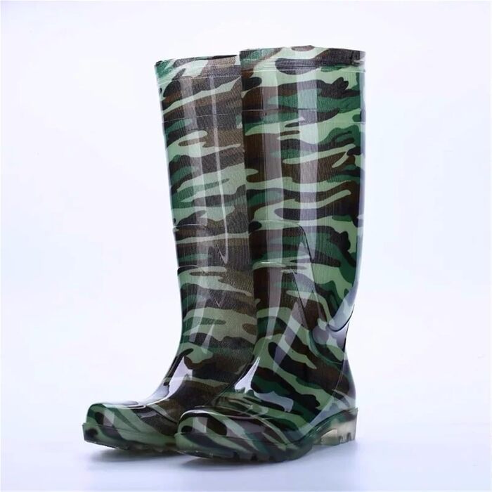 Чоловічі високі гумові чоботи, робочі гумові чоботи, водонепроникне водне взуття з ПВХ, гумові чоботи, нековзні гумові чоботи до коліна, чоловічі гумові калоші, водонепроникні, червоні, EU 40