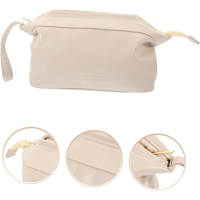 Портативна косметична сумка Шкіряна сумка на блискавці для подорожей туалетна сумка для жінок макіяж сумка органайзер з відділення