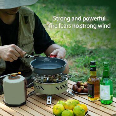 Міцний газовий пальник для кемпінгу, зручна плита для подорожей, кемпінг на свіжому повітрі для походів та пляжних вечірок, вітростійке портативне спорядження