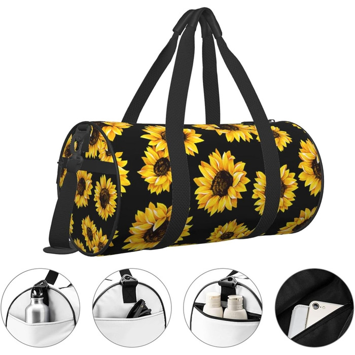 Дорожня сумка Метелик для дівчаток містка, легка та довговічна. Ідеальний подарунок для подорожей, відпустки, ділових поїздок та активного відпочинку. Дизайн весняні соняшники та ретро-квіти, універсальний розмір.