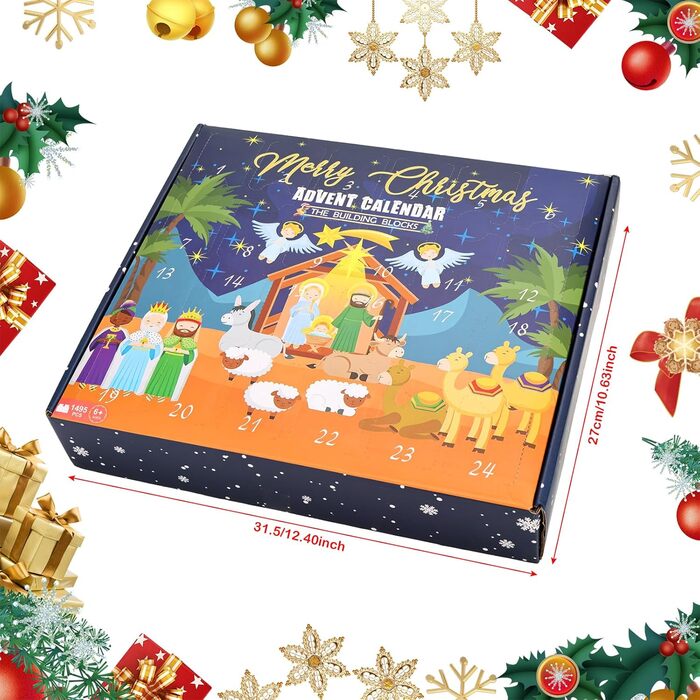 Конструктор Miunana 2025 Advent Calendar Christmas Building Blocks Set, багатоколірний