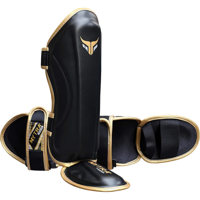 Дитячі щитки для гомілок Mytra Fusion для кікбоксингу, накладки на гомілки для ММА, муай-тай, бойових мистецтв, кікбоксингу, тренувань, чорні XS