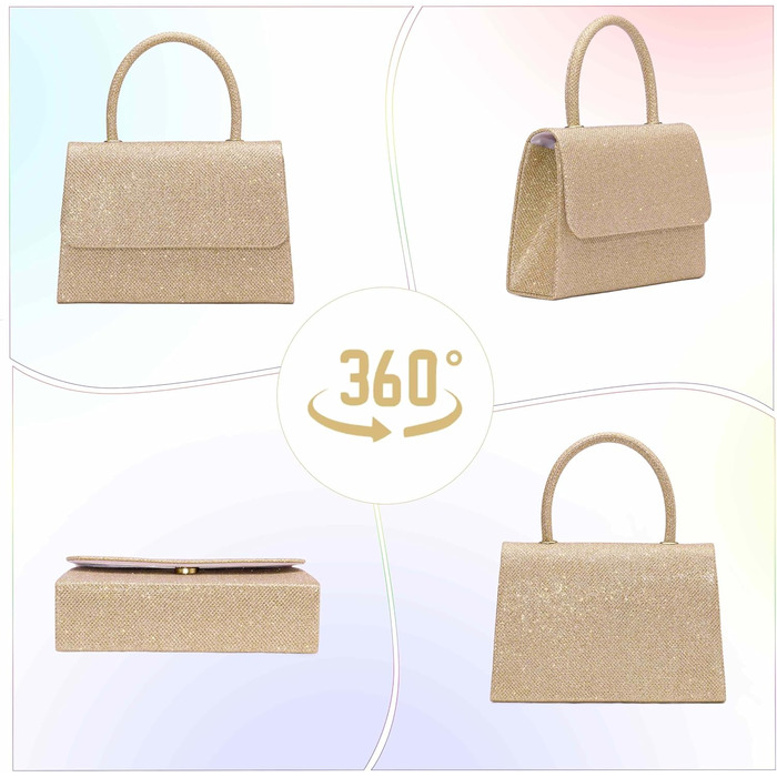 Клатч Larcenciel, блискуча жіноча сумочка зі знімним ланцюжком, металева вечірня сумка з блискітками для весілля, вечірки, побачення, золоті блискітки