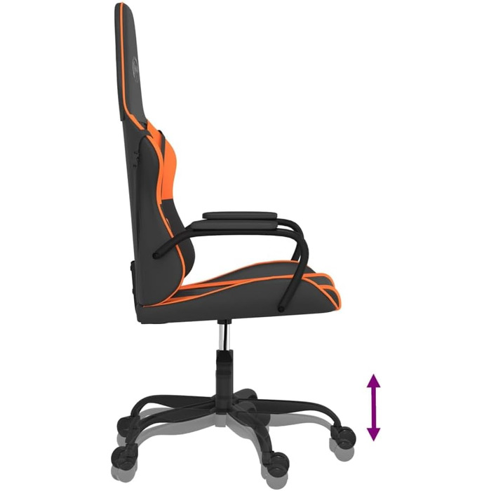 Ігрове крісло INLIFE чорно-помаранчеве зі штучної шкіри, Меблі, Крісла, Ігрові крісла, Помаранчеве, 15,15 кг, 3143781