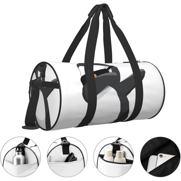 Дорожня сумка-циліндр з пінгвіном, спортивна сумка для чоловіків та жінок, сумка-мішок для подорожей