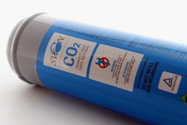 Одноразова циліндрична пляшка Swan CO2 600 гр E290 З'єднання для вуглекислого газу 11 м для виробників газованої води, охолоджувальних установок та диспенсерів для питної води, 6 шт.