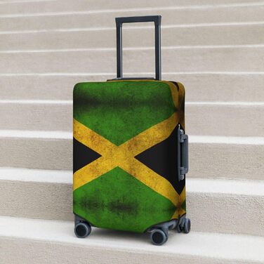 Чохол для валізи з вінтажним прапором Ямайки, міцний захист для багажу, підходить для валіз розміром 45,7 - 81,3 см, розмір XL, Чорний, X-Large