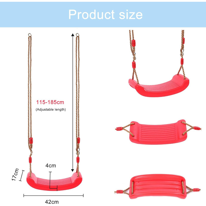 Пластикова гойдалка Diompirux для дітей, еластична дитяча гойдалка, стійке до погодних умов сидіння гойдалки в приміщенні та на ві