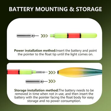 Світлодіодні рибальські поплавці, водонепроникні поплавці для нічної риболовлі у прісній та солоній воді, рибальські аксесуари високої видимості для початківців та професіоналів, 3