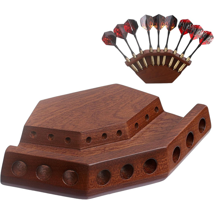 Дерев&39яний тримач для дротиків 2-в-1 та настінне кріплення Високоякісний тримач для дротиків Презентаційна стійка для дротиків Преміальний аксесуар для дротиків, колір горіхового дерева